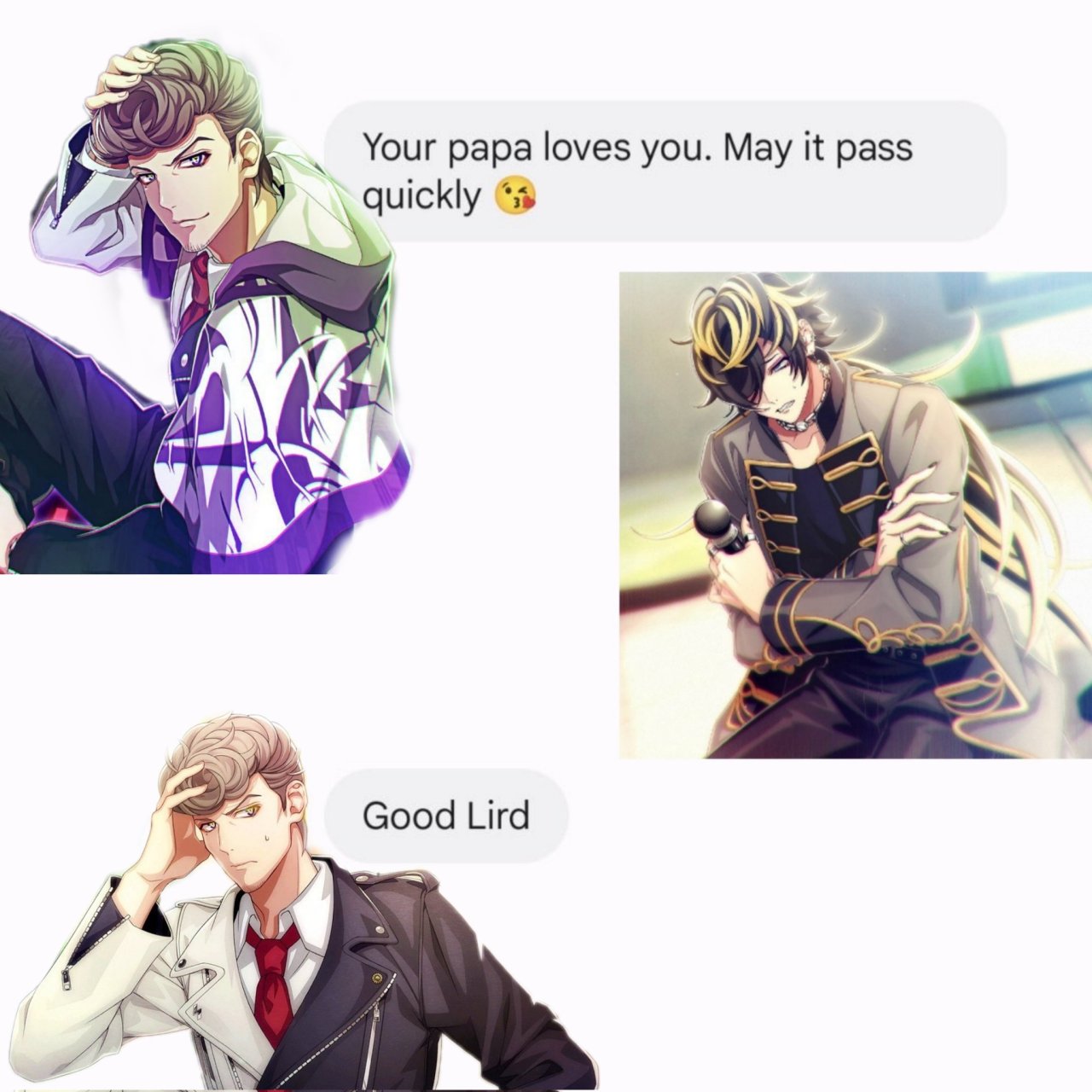 Badass Temple texting each other is ALWAYS chaotic you cannot change my mind #mine#hypmic#hypnosis mic#badass temple#kuko harai#jyushi aimono#hitoya amaguni#harai kuko#aimono jyushi#amaguni hitoya #they r so silly and i would do anything for them