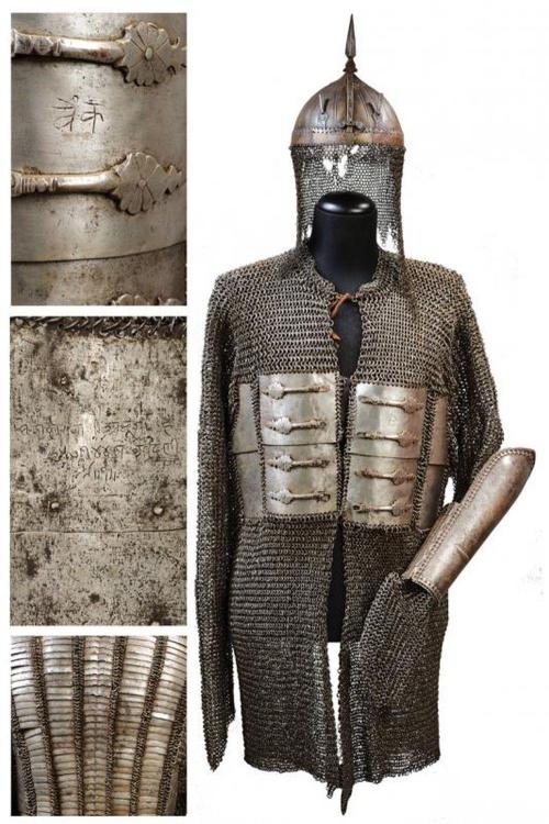 Indian mail and plate armor, 17th century.from Czerny’s International Auction House