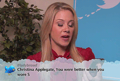 nasty713:  h-u-m-o-u-r:     celebrities read mean tweets   CHRISTINA’S I’M DYING. 