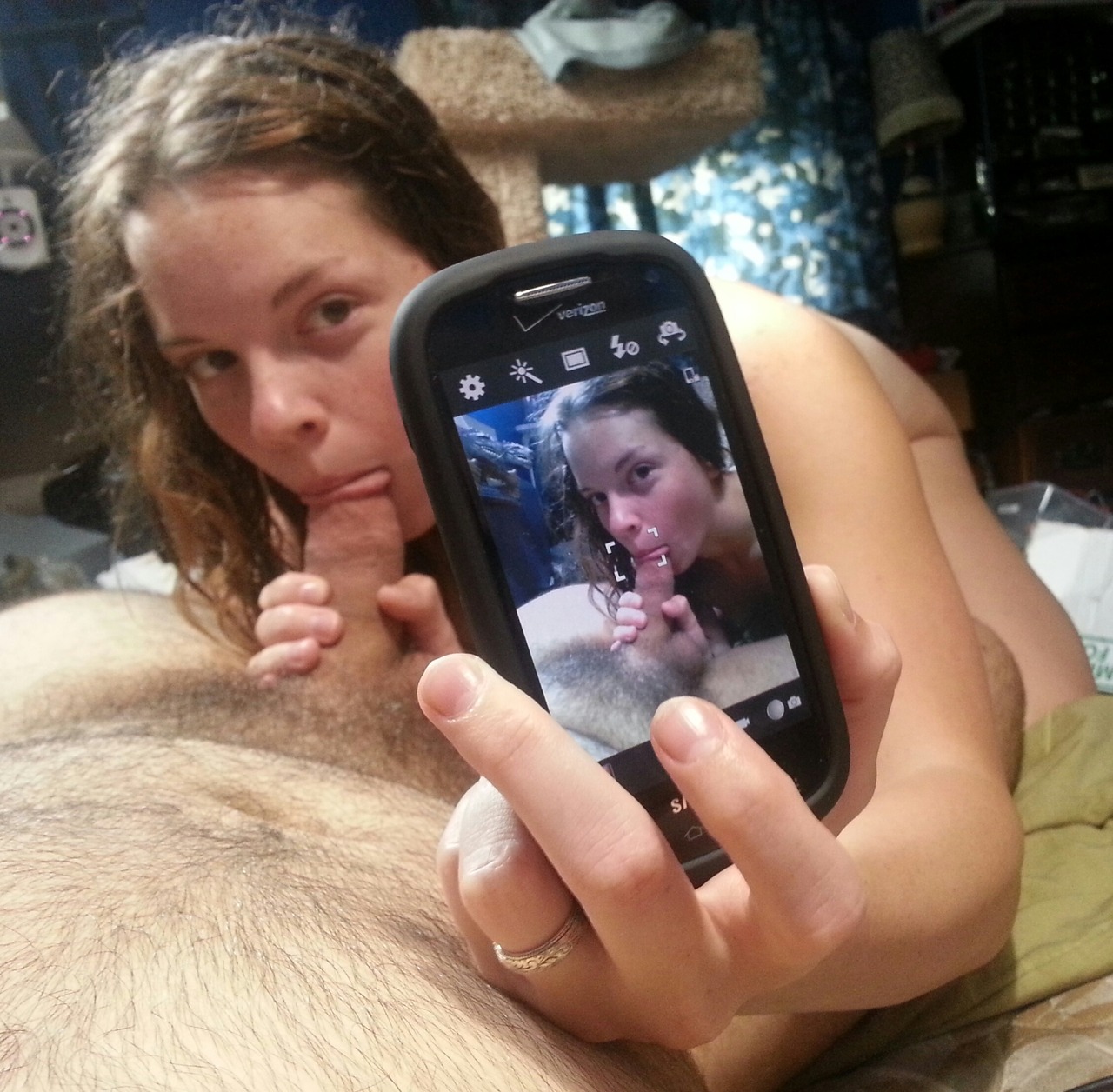 Nude selfie milf blowjob