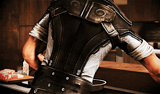 bf6gluestains:
“ cactuarkitty:
“ Kaidan’s sexy back and shoulders for @hawkeykirsah :)
”
omg is he cooking?
”
Yeah :D this is from the Citadel DLC.
