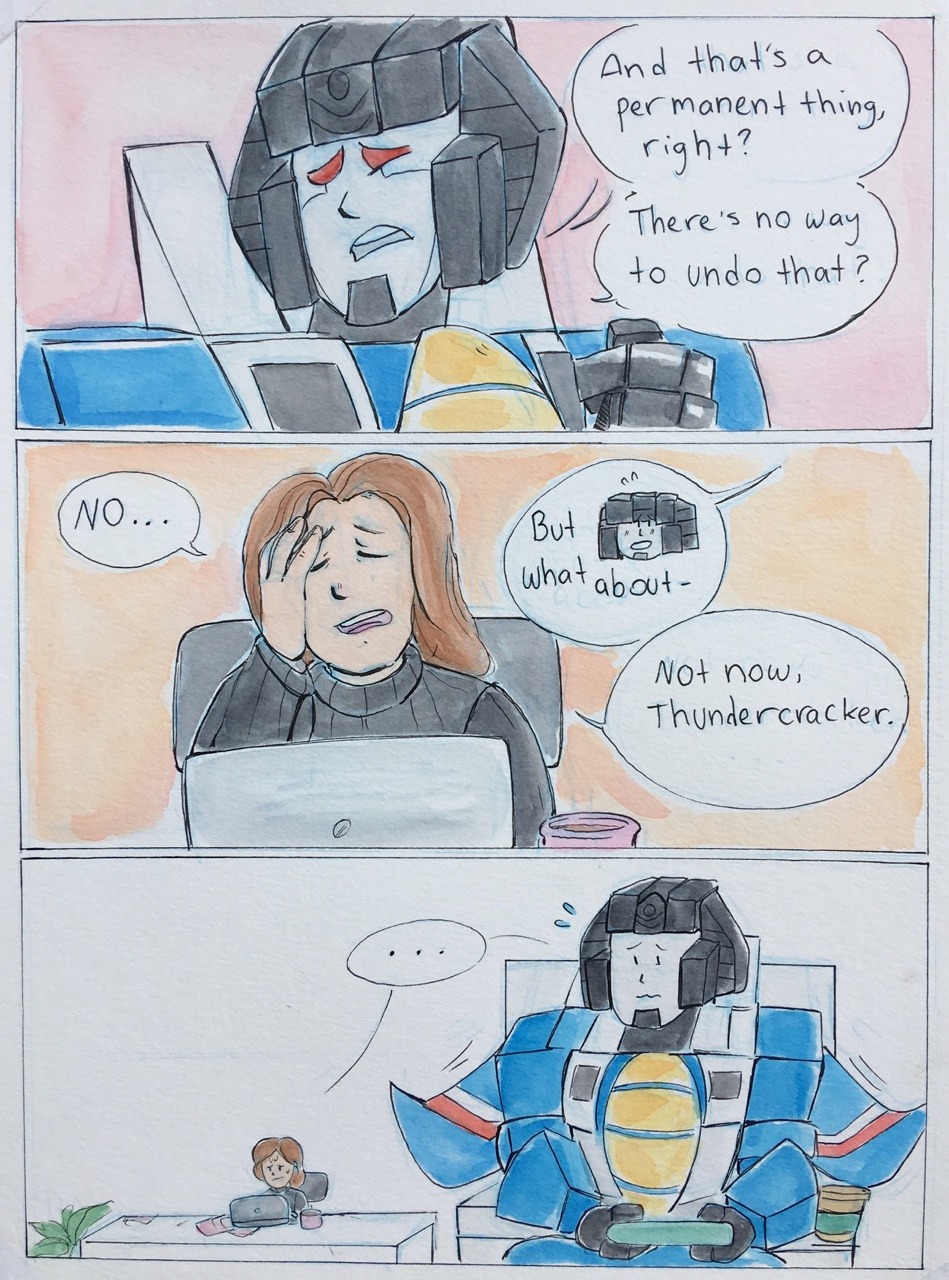 stuffedart:  A comic where Marissa and TC give up on work and watch dog videos…Story