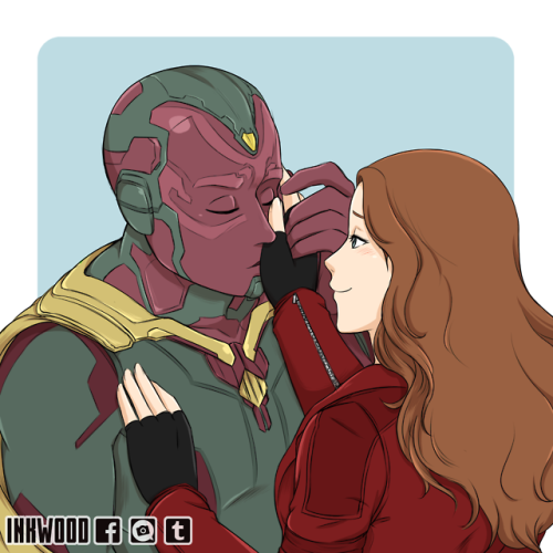 inkwood-art - Kiss #11 - Vision and Scarlet Witch (Avengers)