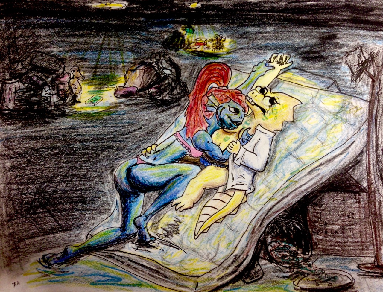Alphys: wh-what if someone finds us? Undyne: fuhuhu then they will get a show…