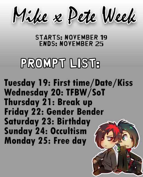 MikexPete Week prompt list!Lista de temas para la semana Pike!