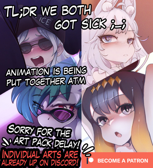 foxintwilight:Hello all, we’d like to notify you about a day or two of delay before the animation goes out to all the supporters! PLEASE remember that majority of everything that will be included in the art pack is already up for early preview for y'all