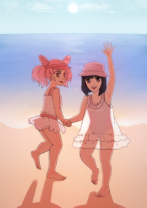 mintgal - outers + chibs at the beach!! they are the cutest most...