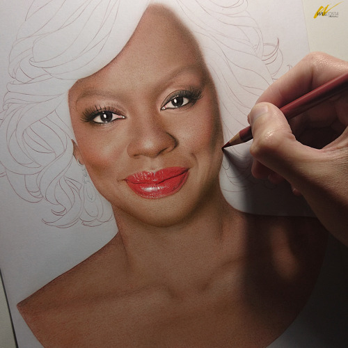 scorpia6:abbiehollowdays:screengeniuz:willcostaillustration:Viola Davis, in progress.Follow me: Face