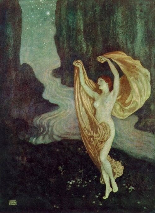 saltatio-crudelitatis:  Illustrations for Edgar Allan Poe’s poems by Edmund Dulac