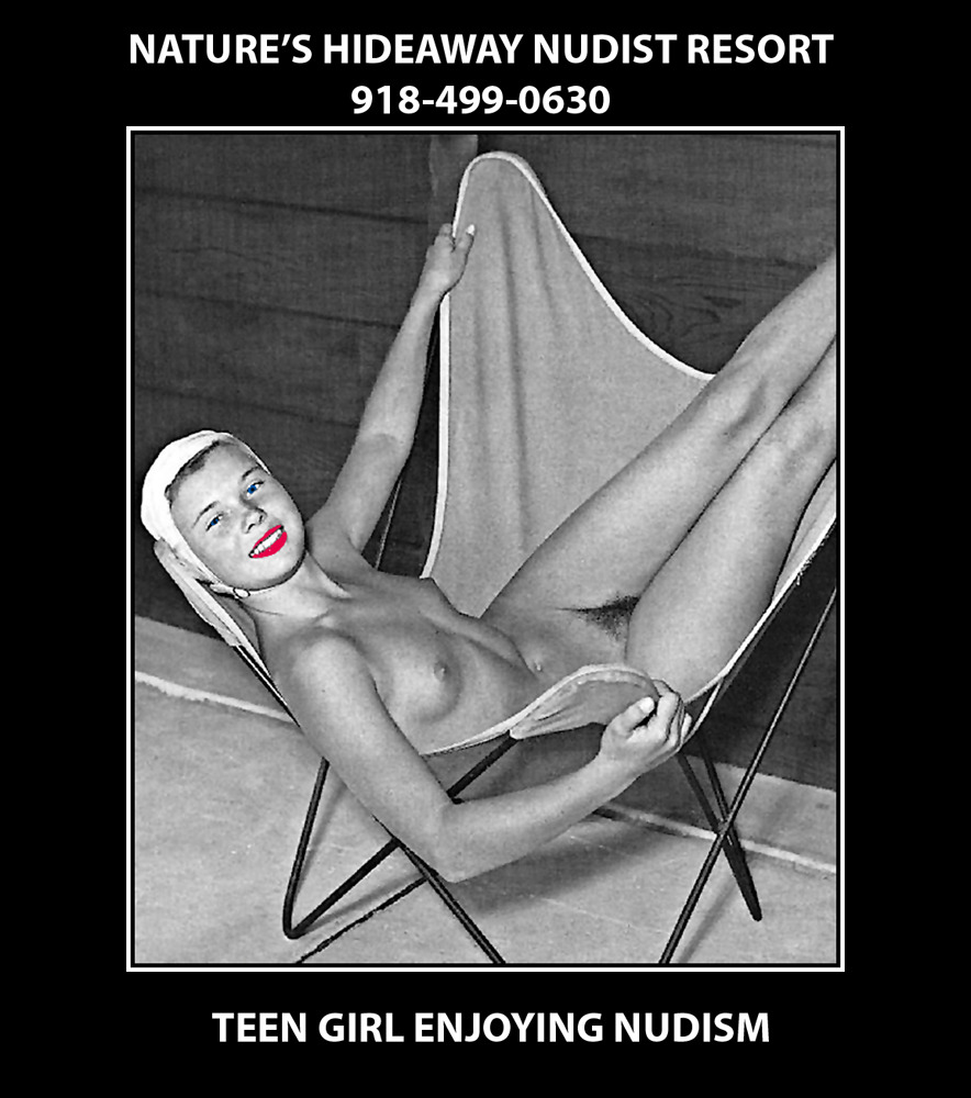 This is a charming picture of a nudist teenage girl from about the 1950&rsquo;s.