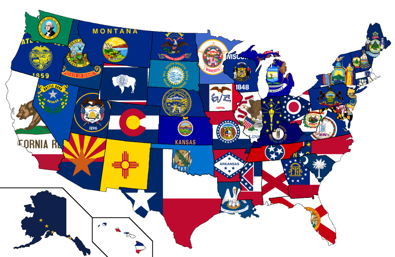 US States Flag Map. More flag maps >> - Maps on the Web