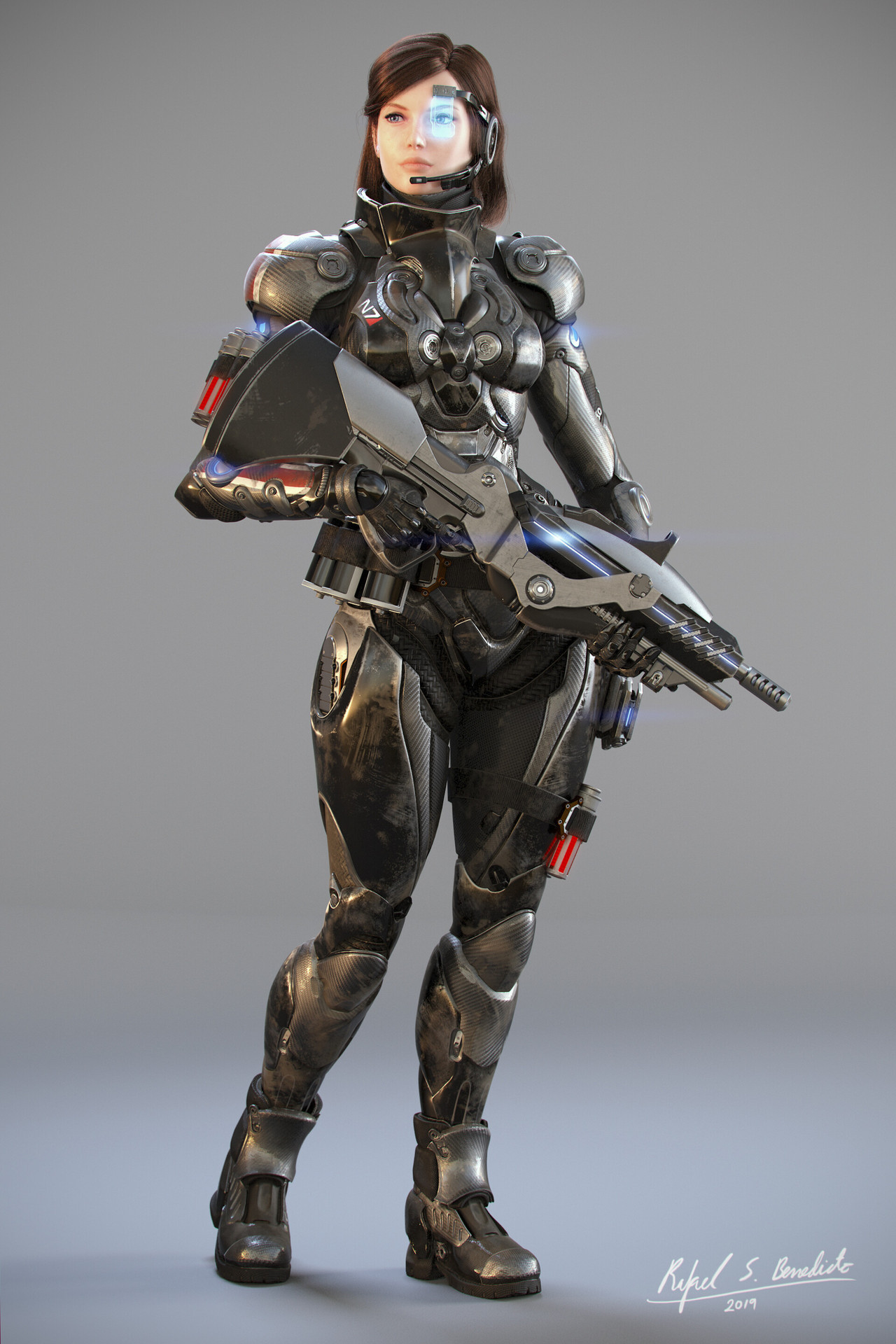 theartofmany:  Artist: Rafael BenedictoTitle:  Commander Shepard“I am a big fan