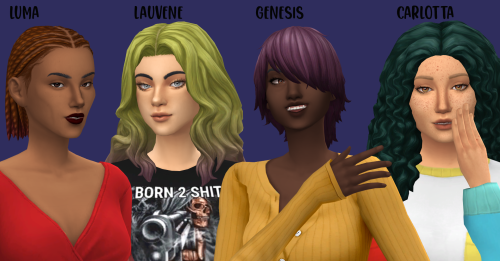 witheringscreations:All C-Cerberus-Sims-S Hairs Recolored in AMPified40 add-on swatches in omicient’