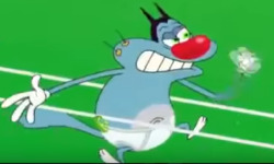 This was taken from the bizarre Animated Series &ldquo;Oggy and the cockroaches&rdquo;. This is from the episode &ldquo;Laundry Day&rdquo;, where Oggy slides along the clothes line in a pair of his undies.