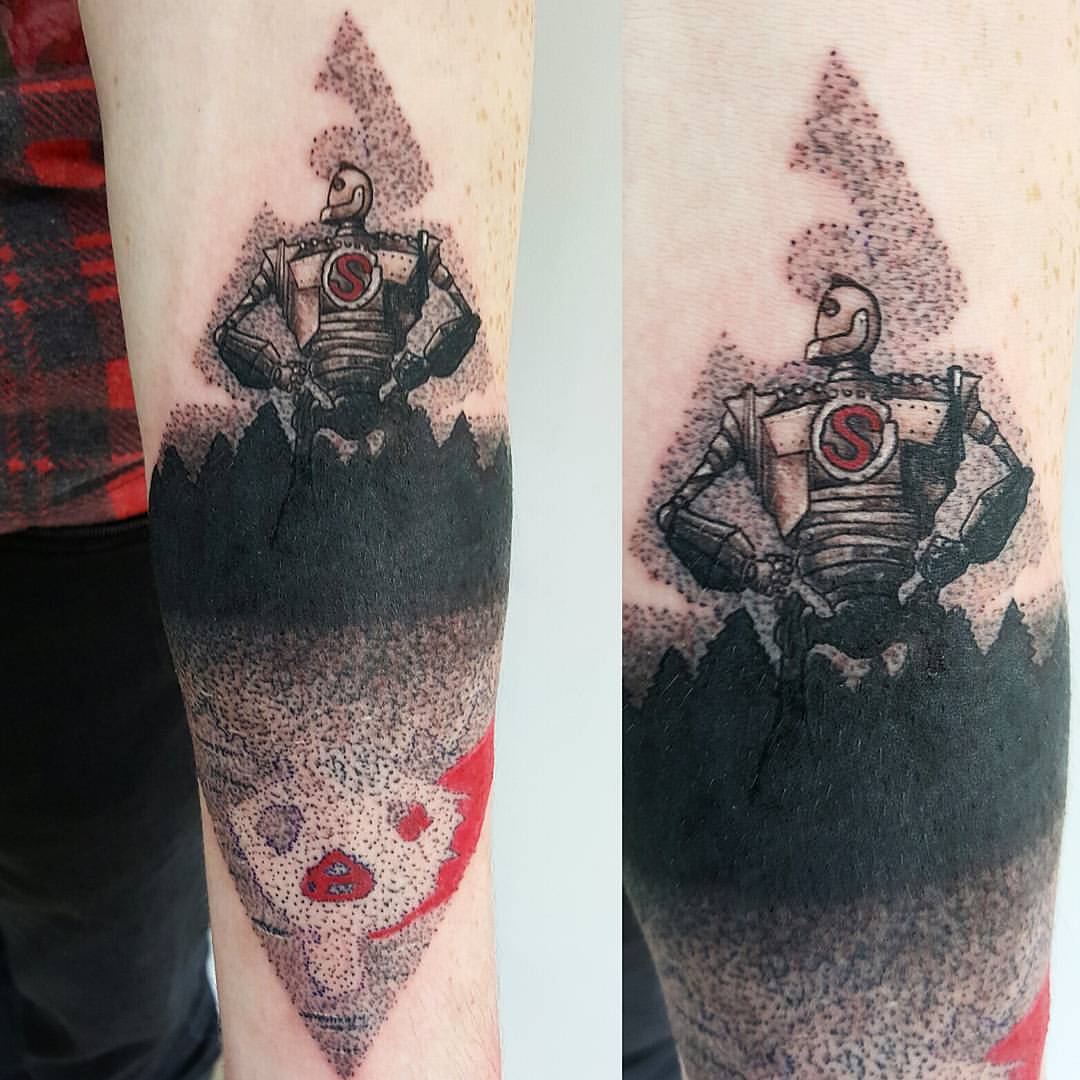 Bound For Glory Tattoo   Iron Giant tattoo by daveborjesbfg  
