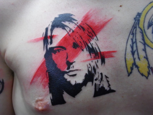 fuckyeahtattoos:  Kurt Cobain Tribute done by Casper at Truth Ink Tattoos in Fort Wayne Indiana