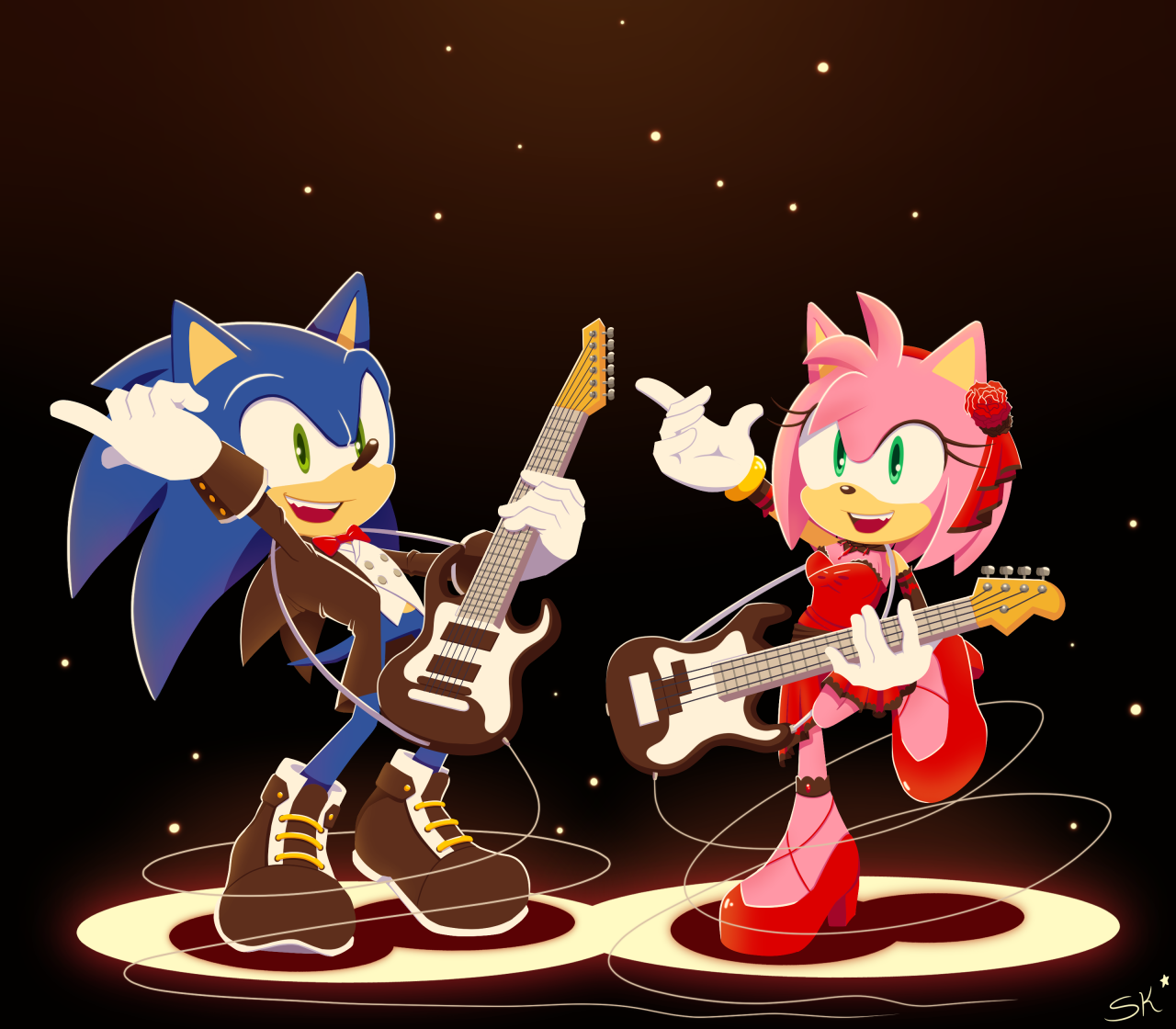 SONIC CLASSIC Guitar Strap - SONIC THE HEDGEHOG Amy Poses/Quotes