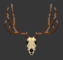 unit137:  This hexels stuff is pretty fun! Here, have a minimalist trixel deer skull!