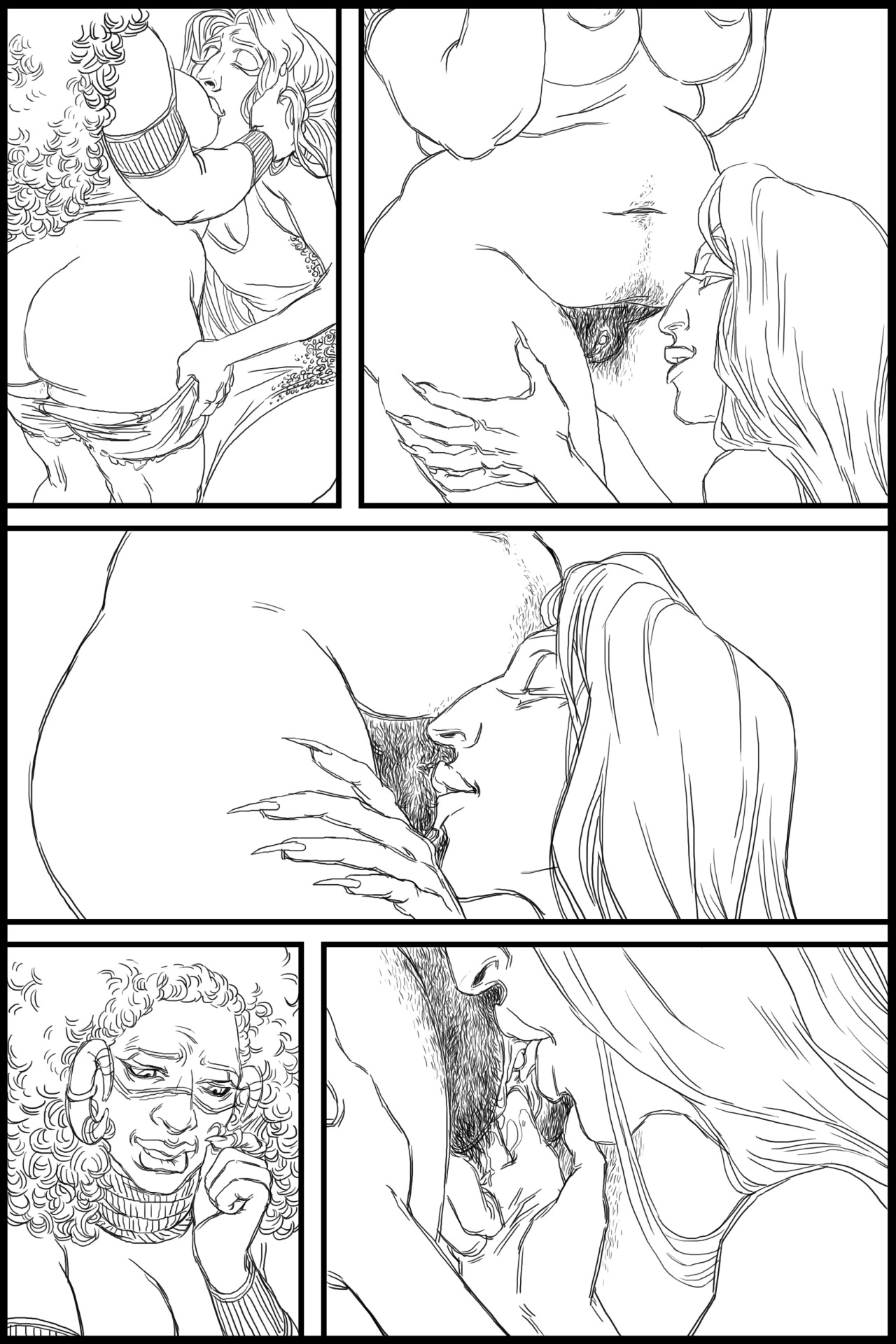 lavenderpie: My porn comic, lines only Keep reading 