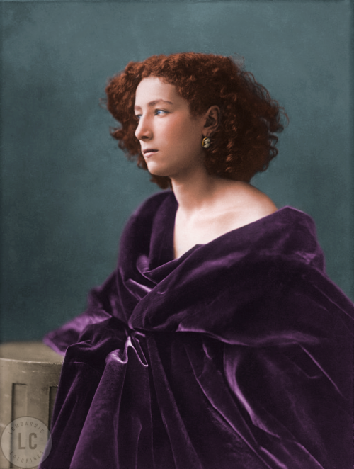 Sarah Bernhardt.Photographed by Félix Nadar, 1864.Colored by Lombardie Colorings.___________________