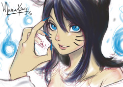 league-of-legends-sexy-girls:  Ahri Doodle by Mkuchima 