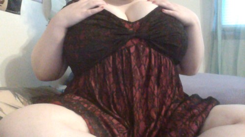 squishysuccubus: Beautiful dress and panties that were bought for me! Came just in time for valentin