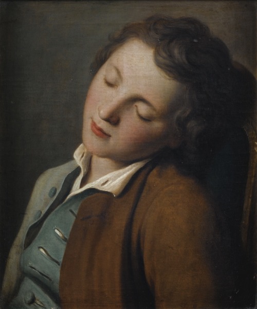 Jeune garçon endormi. Young Boy Sleeping. Oil on Canvas. 41 x 33 cm. Art attributed to Pietro