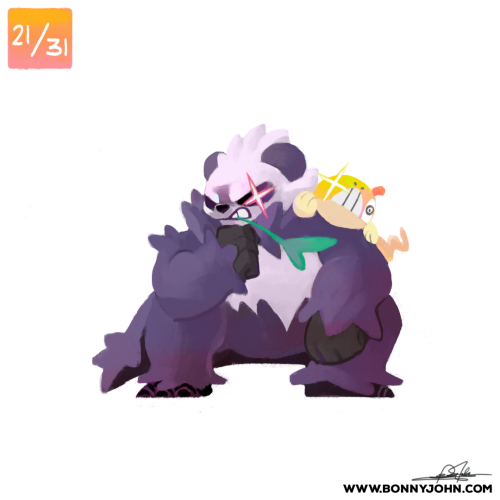 Day 21 of the Pokemon x Halloween Illustration Series!Pangoro and ScraggyF L E X  Z O N E  B O Y Z R