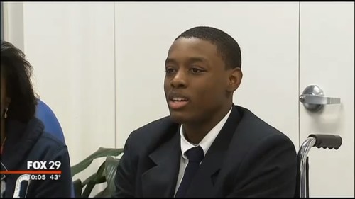 mas0n-jars:  prettyboyshyflizzy:  faithartandcurls:  wakeupslaves:  Darrin Manning, Pa. Teen, Has His Testicle Ruptured By Racist White Female Cop Pennsylvania teenager Darrin Manning started his day excited to play in a basketball game. It ended with