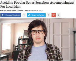 theonion:  Avoiding Popular Songs Somehow