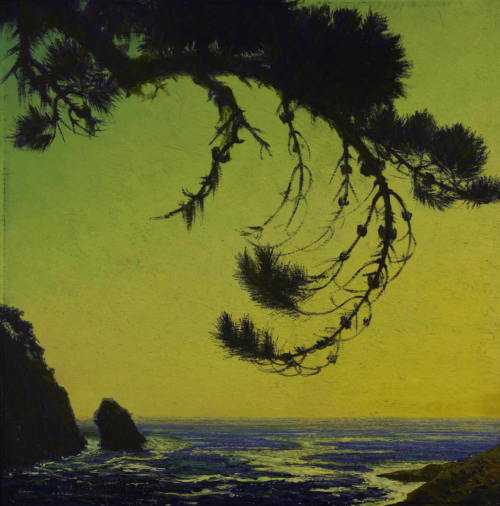 yan-wo: Ferdinand Burgdorff (American, 1881-1975), The California coast, 1929. Oil on masonite, 14 x