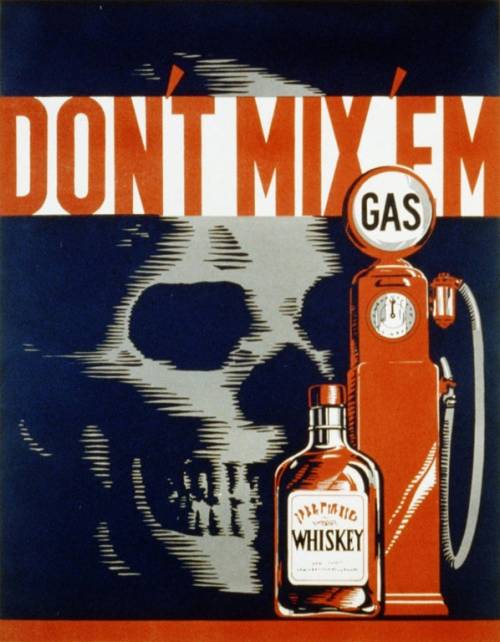 atomic58-blog: 1937 Anti-Drunk-Driving Poster produced by the Works Progress Administration : Propag