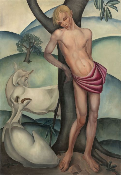 Maertyrer: Jemmy Van Hobokenst. Sebastian With Goats Oil On Panel, 130 X 90 Cm, 1927