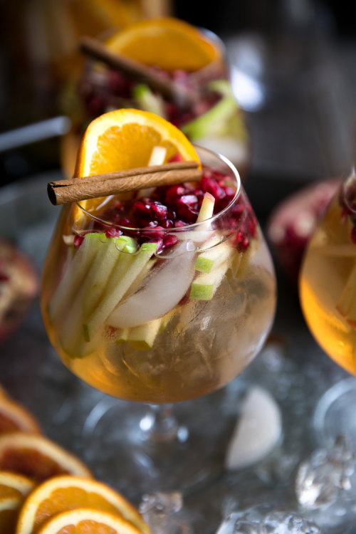 sweetoothgirl:Autumn Rosé Sangria with Apples and Pomegranates