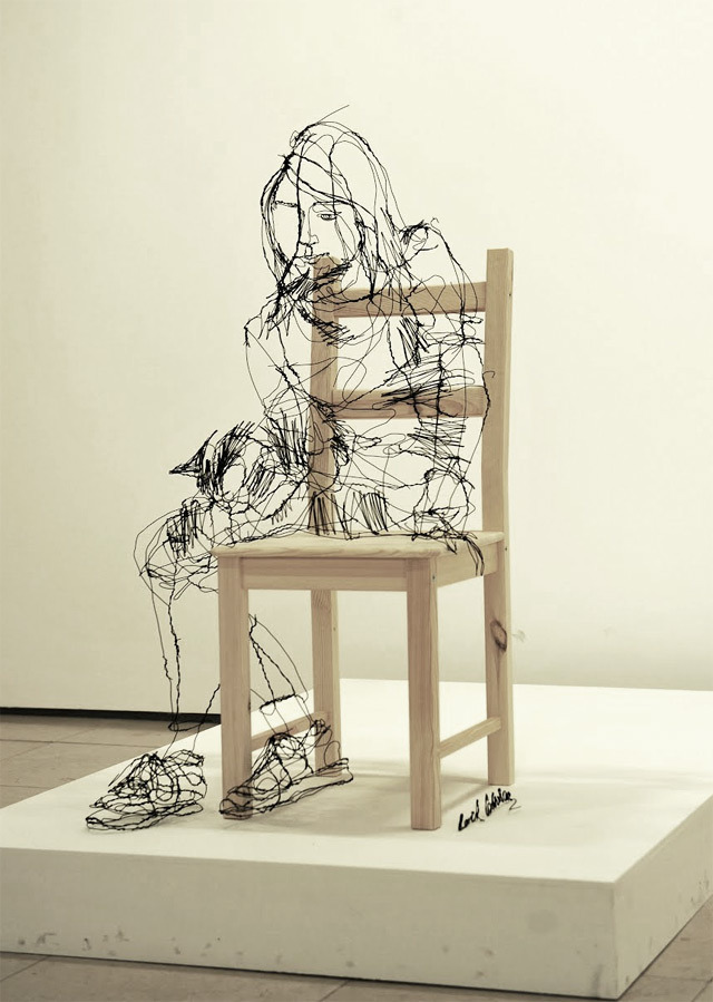 banging-the-boy:  asylum-art:  3D Wire Sculptures by David Oliveira A discover the