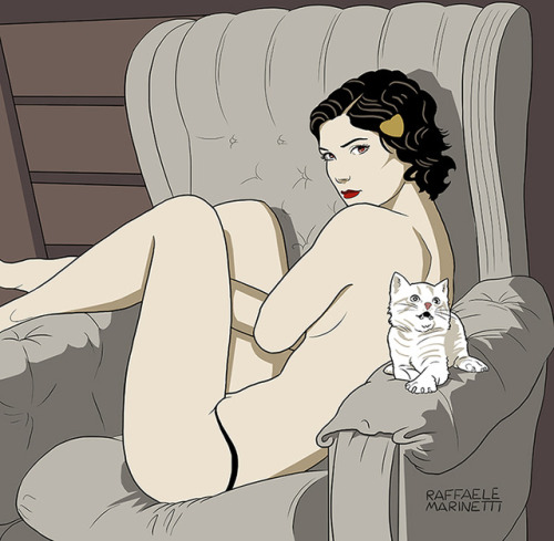 raffaelemarinetti:new colored drawing from my “Lady K” series