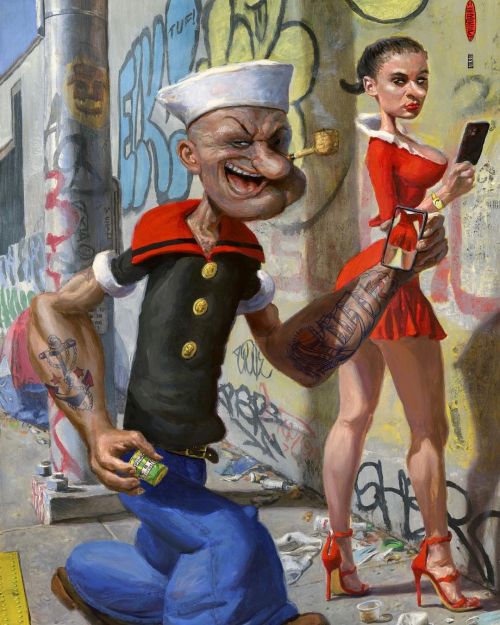 gregoryhergert:Really Popeye?…I finished this painting yesterday for The Portrait Show at @fi
