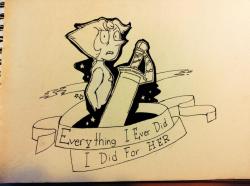 chaudoodle:  Inktober Day 4: Pearl! Follow and reblog if you like, it means to much to me!  Everything i ever did, i did for her  i wish my phone had better quality :(  