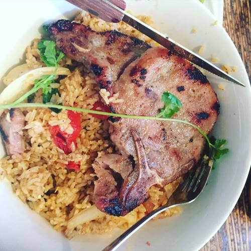 Delicious Pork chop fried rice (at OBAO)