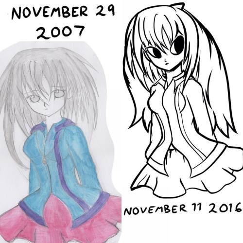 #thenandnow of a sketch I attempted back in 2007. I attempted at an update with my current style usi