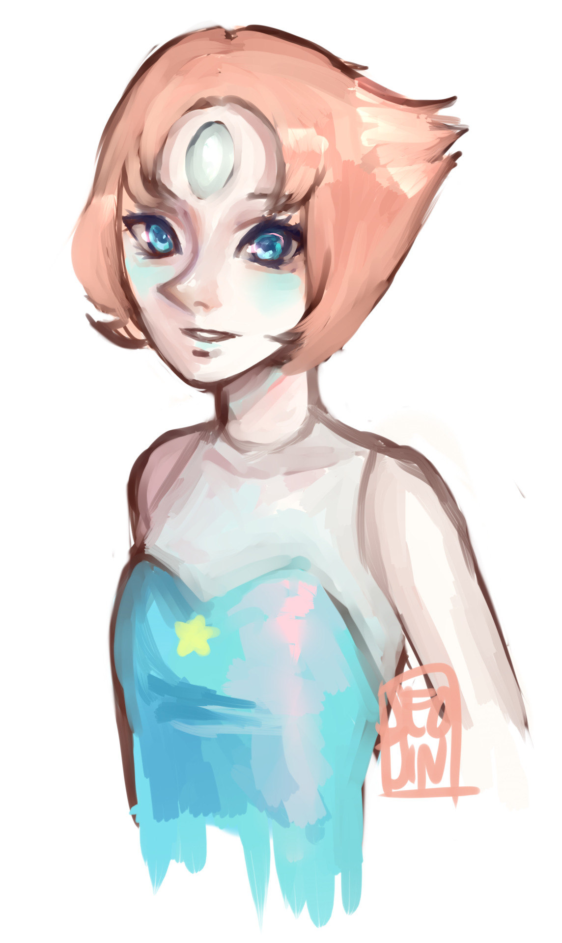 kookachuu:  super rough stress relieving painting of pearl.. 