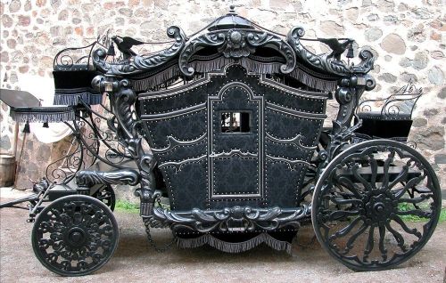 legendary-scholar:  Amazing victorian era gothic horse drawn carriage.