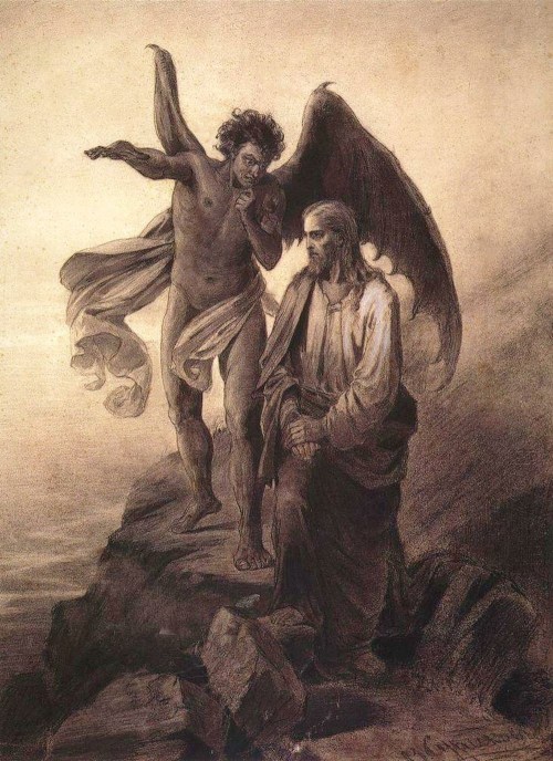 fer1972:  Today’s Classic: Satan tempting Jesus Christ 1. By James Tissot, 1895 2. By Vasili Surikov, 1872 3. By Gustave Doré, 1865 4. By Félix Joseph Barrias, 1860 5. By Ilya Repin, 1901