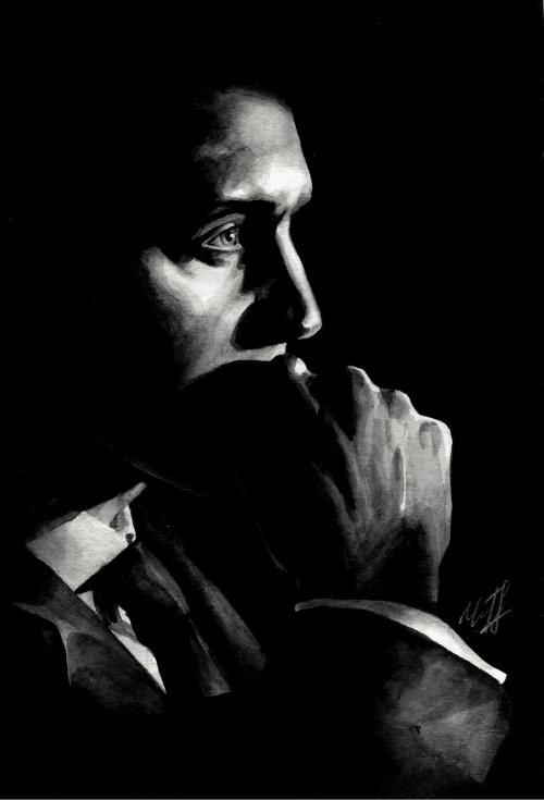 creativehiddles:Tom Hiddleston watercolor sketch by KseniaParetsky 