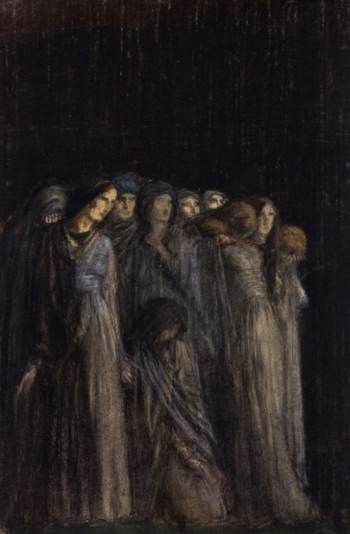 carga-de-agua:Robert Anning Bell (English, 1863-1933) ‘The Women Stood Afar Off Beholding Thes