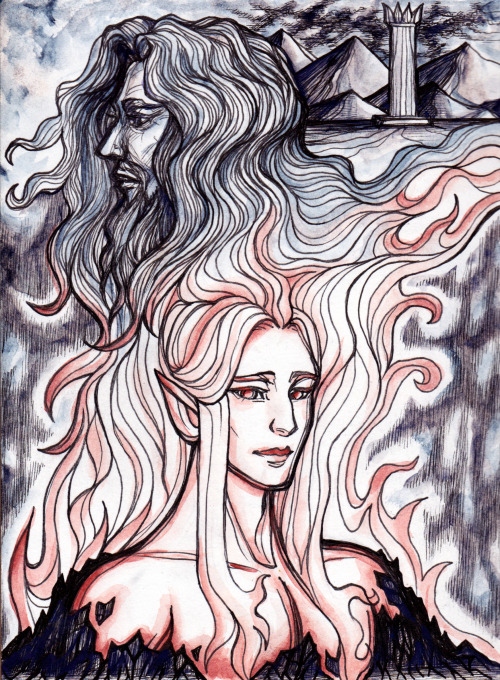 foxleycrow:Curumo, aka Saruman, for @tolkienvillainsweek — ink & watercolor.