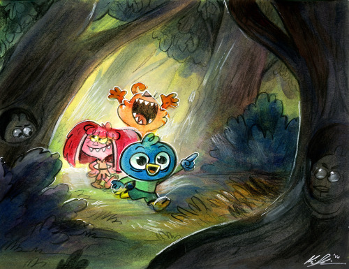 zakeno:Harvey Beaks painting I did for fun and also for the intern Gallery Night at Nick this friday
