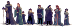 bevsi:  the Starks (and Jon). based more on the books than the show 