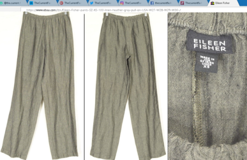 Eileen Fisher pants XS linen gray pull-on USASize XS &hellip; Read measurements in listing.http: