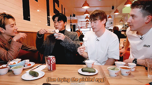 Hongjoong & Santrying Classic British Food For The First Time (yt; @jolly)